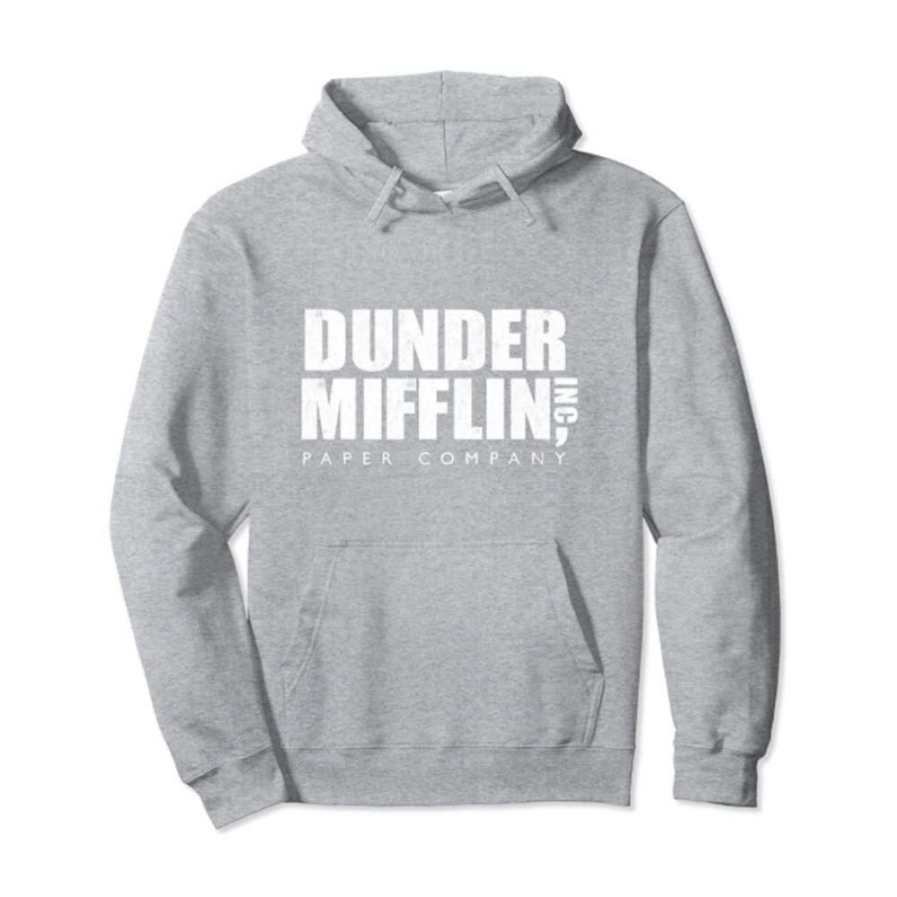 The Office Dunder Mifflin Pullover Hoodie, Unisex, Adult, Small, Heather Gray